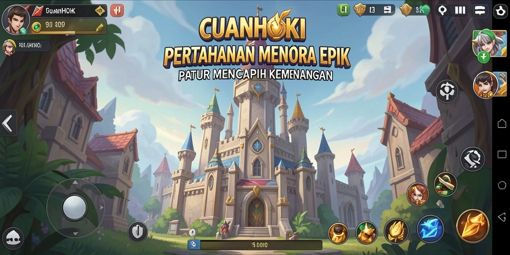Screenshot menampilkan aksi seru dan strategi Tower Defense di CUANHOKI.
