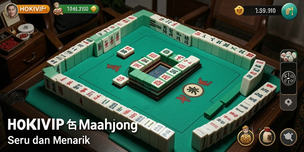 Tampilan gameplay seru dari HOKIVIP yang penuh strategi Mahjong.