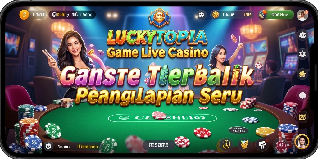 Tampilan gameplay LUCKYTOPIA yang menarik dan interaktif.