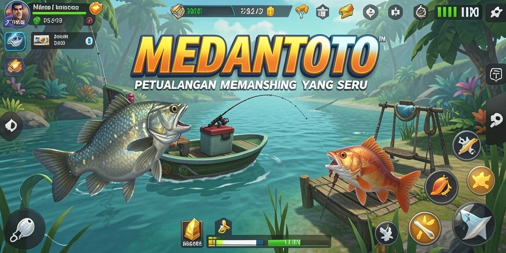 Tampilan gameplay memancing yang menarik dan menyenangkan.