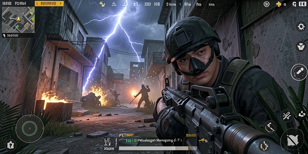 Tampilan seru dari gameplay PETIRRP di medan perang
