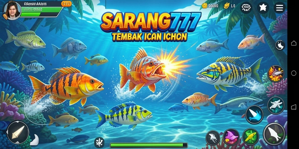 Tampilan menarik dari gameplay Tembak Ikan SARANG777.